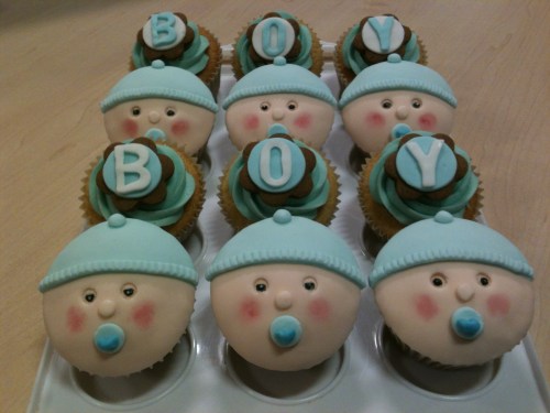 baby boy cupcakes