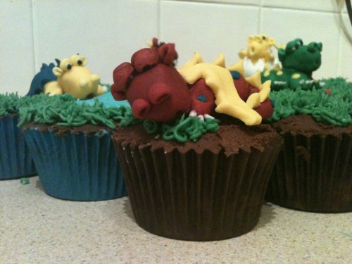 sleeping dragon cupcake