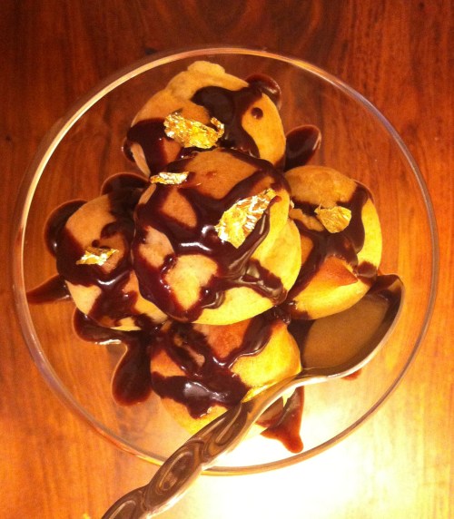salted caramel profiteroles