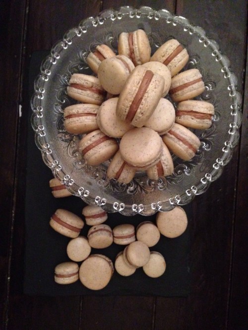 lots of hazelnut macarons